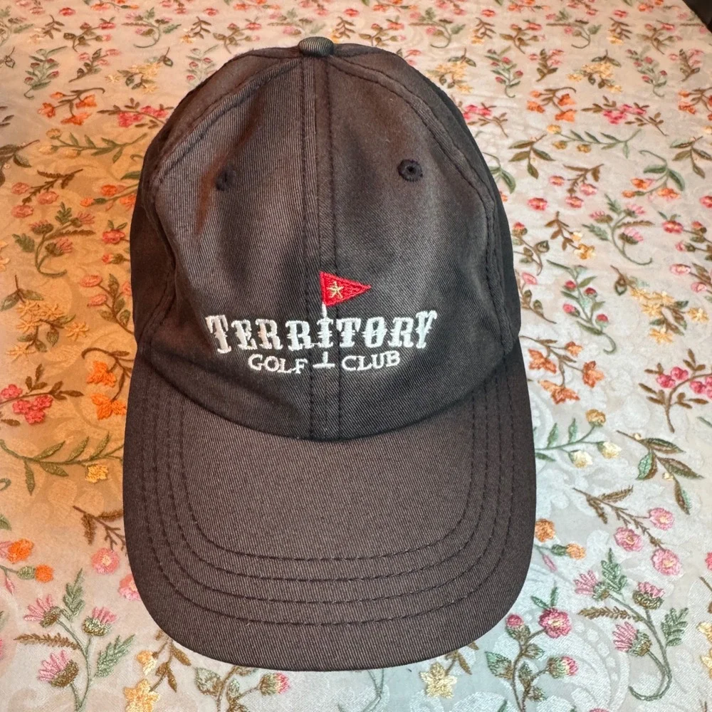 Territory Golf Club MN American Dry Goods Faded Black Cotton Strapback Hat Cap